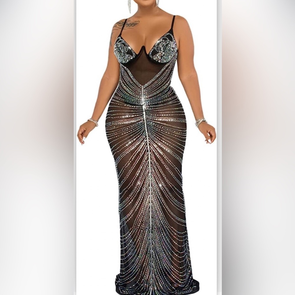 Black and sequin bodycon dress